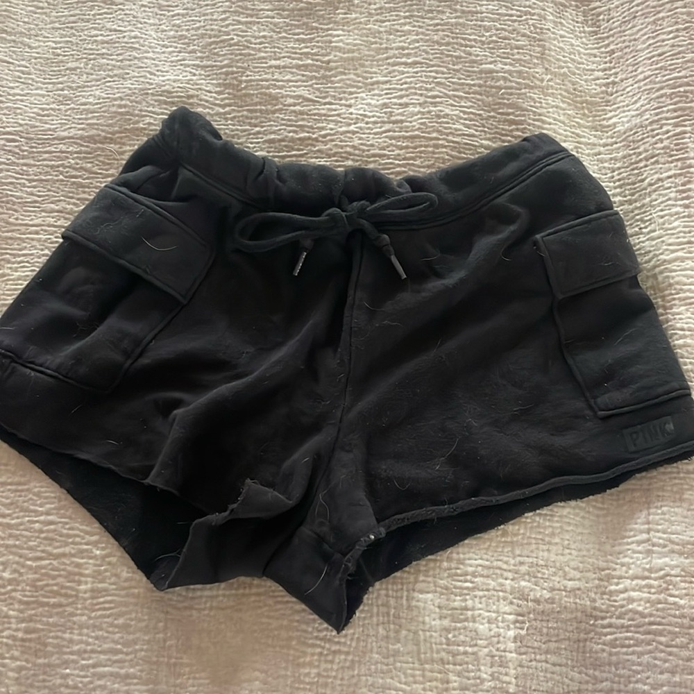 PINK Victoria Secret Black Cargo Booty Shorts
